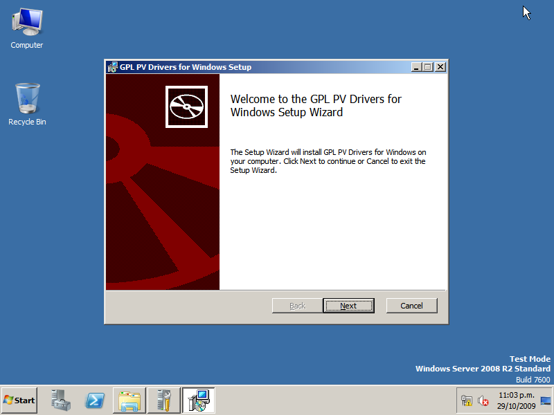 Windows 2008 Drivers Setup Program