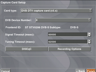 MythTV DVB-S Capture Card Setup