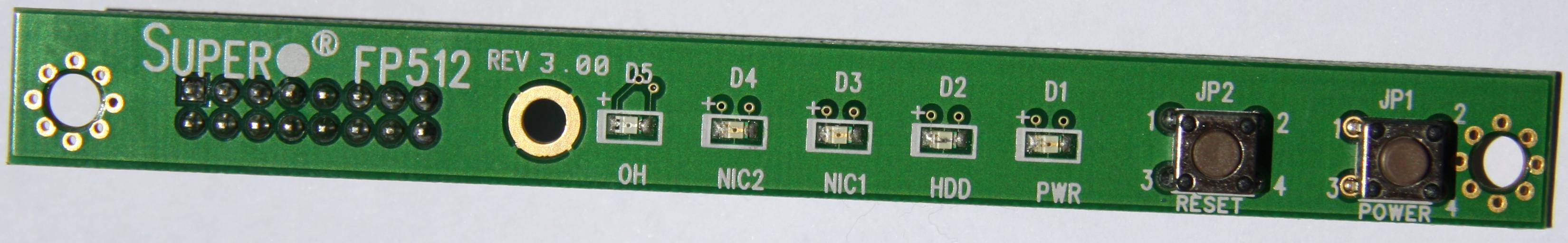 Supermicro FP512 REV3.00 Front Panel PCB