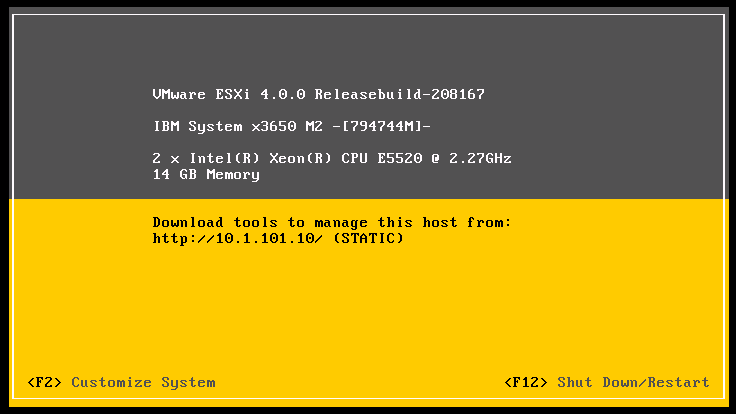 VMWare ESXi 4.0 Console