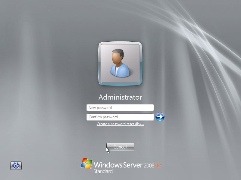 Windows Server 2008 R2 Login Dialog