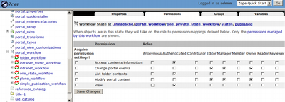 One State (private) Workflow Permissions
