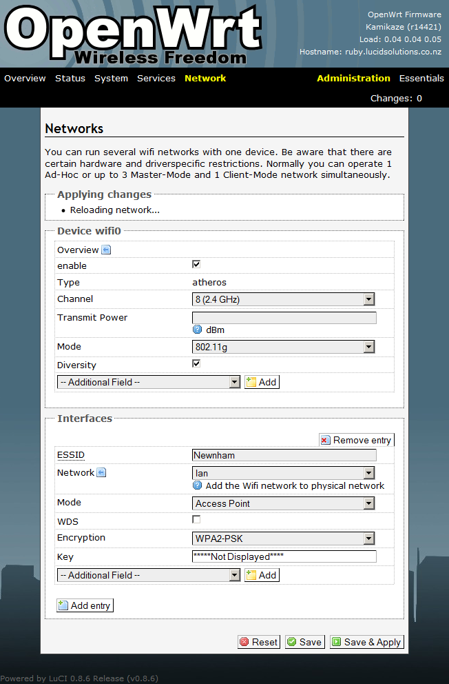 OpenWrt - Network - Networks - WLan